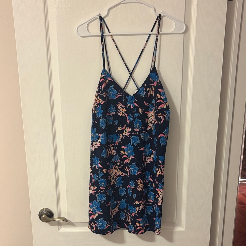 Zara Blue and Pink Floral Camisole Dress